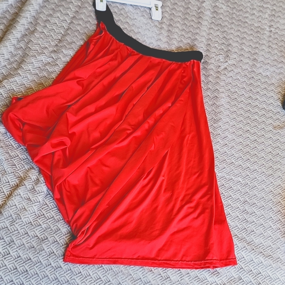 Red silk dress